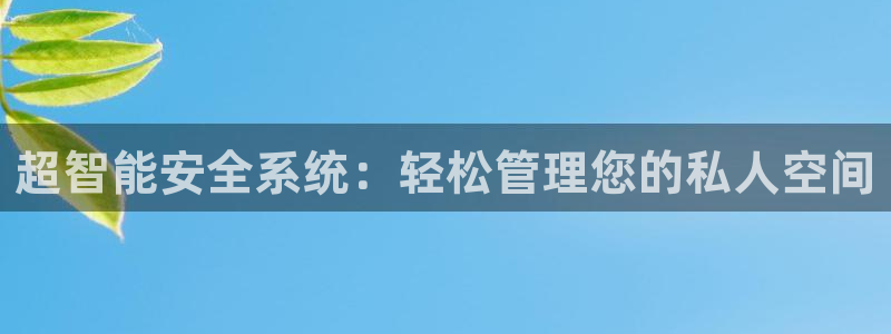 如何注册开丰娱乐账号：超智能安全系统：轻松管理您的私人空间