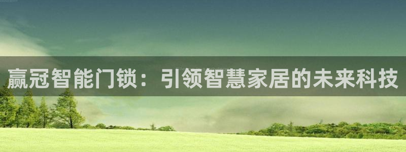 开丰娱乐咋7O777：赢冠智能门锁：引领智慧家居的未来科技