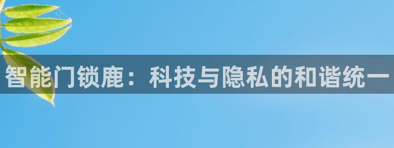 开丰娱乐平台注册时间：智能门锁鹿：科技与隐私的和谐统一